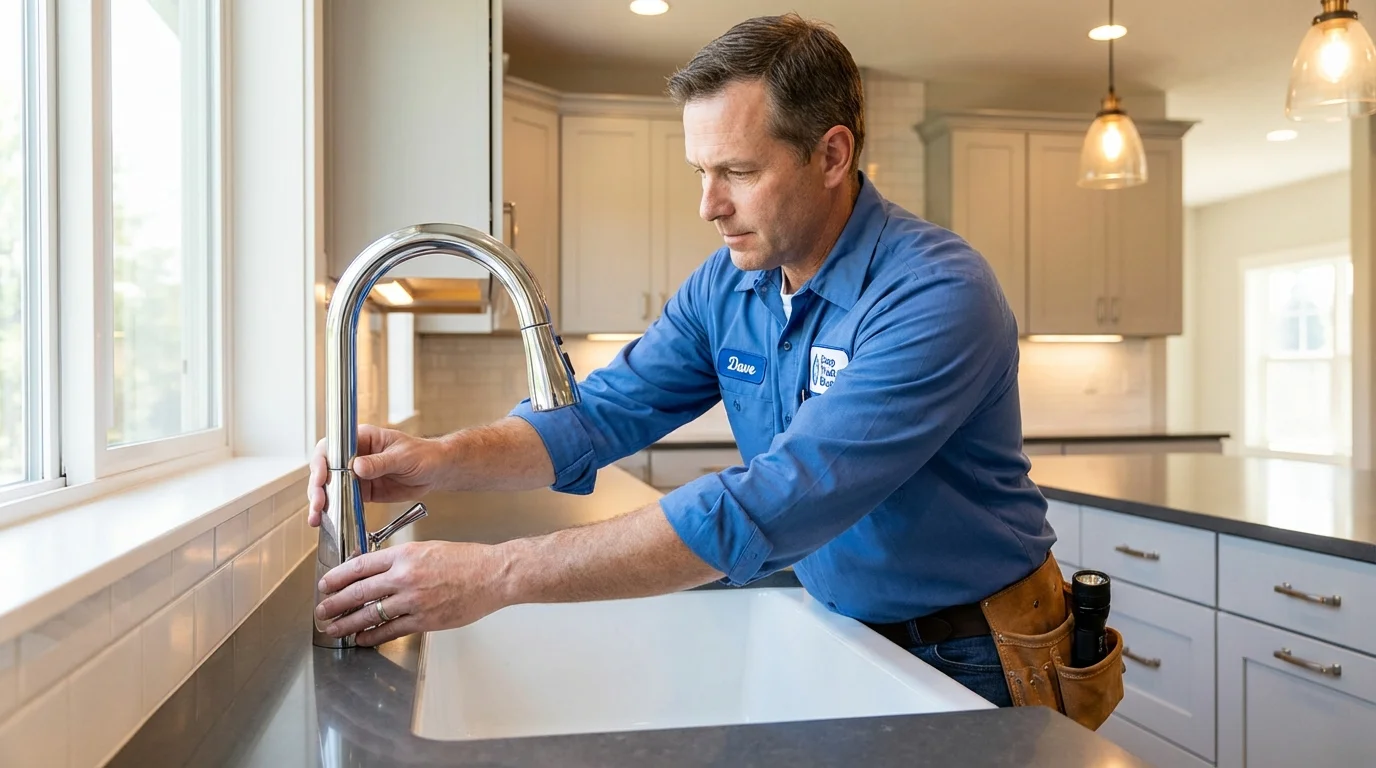 Kitchen faucet installation by Johns Plumbing LLC in Bordentown